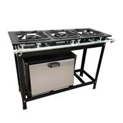 Fogão 3 Bocas Cefaz Gold C/ Forno Preto - Cfzg-122