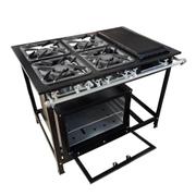 Fogão 4 Bocas Cefaz Gold C/ Forno e Chapa Preto - Cfzg-127c
