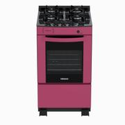 Fogão 4 Bocas Venax Delplus Vitreo Bl Rosa Mesa em Vidro - Bivolt