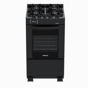 Fogão 4 Bocas Venax Delplus Vitreo Bl Preto Mesa em Vidro - Bivolt