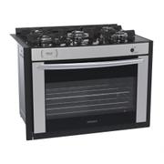 Fogão 5 Bocas de Embutir Venax Gaudi Prisma Vitreo Bl Inox Mesa em Vidro - Bivolt