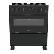 Fogão 5 Bocas Venax Picasso Line Preto Mesa em Vidro - Bivolt