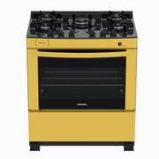 Fogão 5 Bocas Venax Delplus Vitreo Bl Amarelo Mesa em Vidro - Bivolt