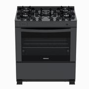 Fogão 5 Bocas Venax Delplus Vitreo Bl Grafite Mesa em Vidro - Bivolt