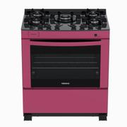 Fogão 5 Bocas Venax Delplus Vitreo Bl Rosa Mesa em Vidro - Bivolt