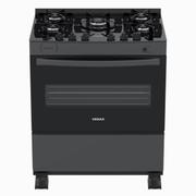 Fogão 5 Bocas Venax Picasso Vitreo Grafite Mesa em Vidro – Bivolt