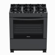 Fogão 6 Bocas Venax Delplus Vitreo Bl Grafite Mesa em Vidro - Bivolt