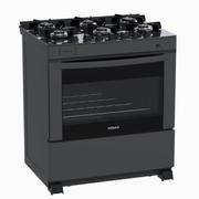 Fogão 6 Bocas Venax Delplus Vitreo Bl Grafite Mesa em Vidro - Bivolt