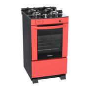 Fogão 4 Bocas Venax Delplus Vitreo Bl Vermelho Mesa em Vidro - Bivolt
