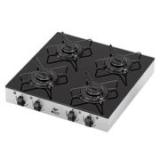Fogão 4 Bocas Clarice Júnior Glass Inox Mesa em Vidro - Bivolt