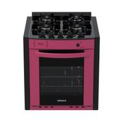Fogão 4 Bocas de Embutir Venax Gaudi Prisma Vitreo Rosa Mesa em Vidro - Bivolt - 23914