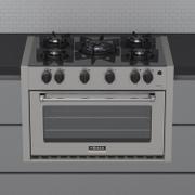 Fogão 5 Bocas de Embutir Venax Gaudi Line Inox Mesa em Vidro - Bivolt
