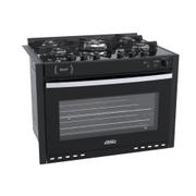 Fogão 5 Bocas de Embutir Venax Gaudi Platinum Vitreo Preto Mesa em Vidro - 110v