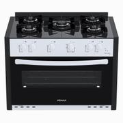 Fogão 5 Bocas de Embutir Venax Picasso Line Branco Mesa em Vidro - Bivolt