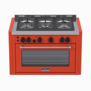 Fogão 5 Bocas de Embutir Venax Temis Vermelho - 110v - 25986