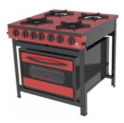 Fogão 4 Bocas Progas Industrial Gourmet Vermelho - Prge-402f