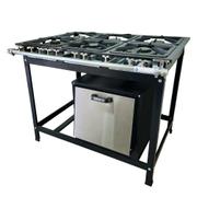 Fogão 6 Bocas Alcazon Baixa Pressão C/ Forno 75l Inox - Acz-005+aczf-003