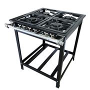 Fogão 4 Bocas Alcazon Baixa Pressão 30x30 2qd 2qs Preto - Acz-004