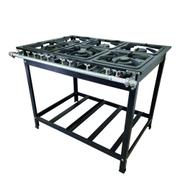 Fogão 6 Bocas Alcazon Baixa Pressão 30x30 3qd 3qs Preto - Acz-005