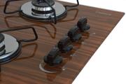 Cooktop 4 Bocas Chamalar Marrom - Ultra Chama Amadeirado Escuro - Gás Bivolt Cooktop 4 Bocas Chamalar Marrom - Ultra Chama Amadeirado Escuro - Gás Bivolt