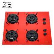 Cooktop 4 Bocas Fornello Vermelho - Mega Chama - Gás Bivolt Cooktop 4 Bocas Fornello Vermelho - Mega Chama - Gás Bivolt