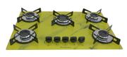 Cooktop 5 Bocas Chamalar Amarelo - Ultra Chama Marmorizado - Gás Bivolt