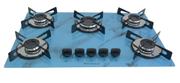 Cooktop 5 Bocas Chamalar Azul - Premium Ultra Chama Marmorizado - Gás Bivolt