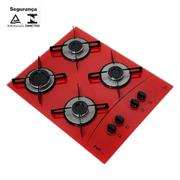 Cooktop 4 Bocas D&d Vermelho - Gás Bivolt - Ce04v