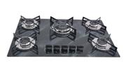 Cooktop 5 Bocas Chamalar Preto - Premium Tripla Chama Marmorizado - Gás Bivolt Cooktop 5 Bocas Chamalar Preto - Premium Tripla Chama Marmorizado - Gás Bivolt