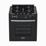 Fogão 4 Bocas de Embutir Venax Gaudi Platinum Vitreo Preto Mesa em Vidro – 110v