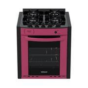 Fogão 4 Bocas de Embutir Venax Gaudi Prisma Vitreo Bl Rosa Mesa em Vidro – Bivolt