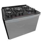 Fogão 5 Bocas de Embutir Dako Diplomata Grill Style Inox Mesa em Vidro - Bivolt - 300001567