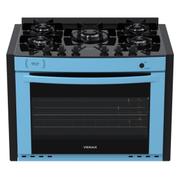 Fogão 5 Bocas de Embutir Venax Gaudi Prisma Vitreo Bl Azul Mesa em Vidro - Bivolt