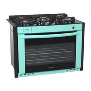 Fogão 5 Bocas de Embutir Venax Gaudi Prisma Vitreo Bl Verde Mesa em Vidro - Bivolt Fogão 5 Bocas de Embutir Venax Gaudi Prisma Vitreo Bl Verde Mesa em Vidro - Bivolt