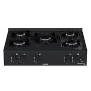 Fogão 5 Bocas Venax Grand Petit Line Preto Mesa em Vidro - Bivolt