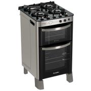 Fogão 4 Bocas Esmaltec Diamante Glass Inox Mesa em Vidro - 110v - 4094