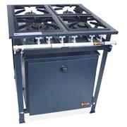 Fogão 4 Bocas Metalfour Industrial P5 Baixa Pressão C/ Forno Preto