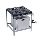 Fogão 4 Bocas Metalmaq Industrial Com Forno Inox