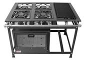 Fogão 4 Bocas Mr Fogões Industrial Com Forno e Chapa Preto