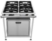 Fogão 4 Bocas Leona P8 C/ Forno 40x40 Inox