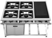 Fogão 4 Bocas Mr Fogões Industrial Com Forno e Chapa Inox
