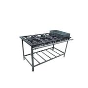 Fogão 6 Bocas Metalmaq Com Banho Maria Inox - S2000