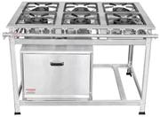 Fogão 6 Bocas Leona Industrial Com Forno Inox