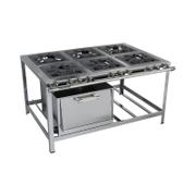 Fogão 6 Bocas Metalmaq Stori Premium 40x40 P6,5 Cinza - M19
