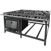 Fogão 8 Bocas Mr Fogões Industrial Com Forno Preto