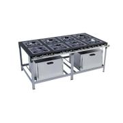 Fogão 8 Bocas Metalmaq 40x40 C/ 2 Fornos Inox