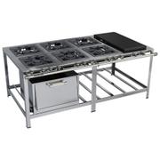 Fogão 6 Bocas Metalmaq Stori Premium 40x40 P9 C/ Chapa Cinza - Bivolt - M23
