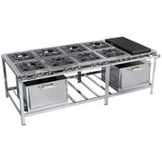 Fogão 8 Bocas Metalmaq Stori Premium 40x40 P6,5 C/ Chapa Cinza - Bivolt - M31