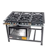 Fogão 6 Bocas Itajobi Industrial Com Forno Cinza
