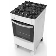 Fogão 4 Bocas Realce Eletromésticos Íris Glass Branco Mesa em Vidro – Bivolt